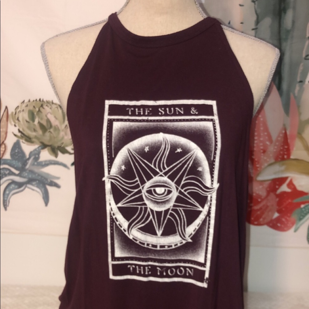 American Eagle Sun and Moon Graphic Tank